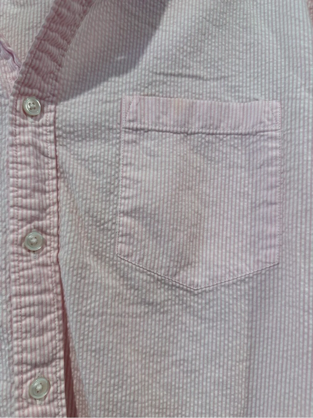 J. Crew Pale Pink Seersucker Button-Down Shirt